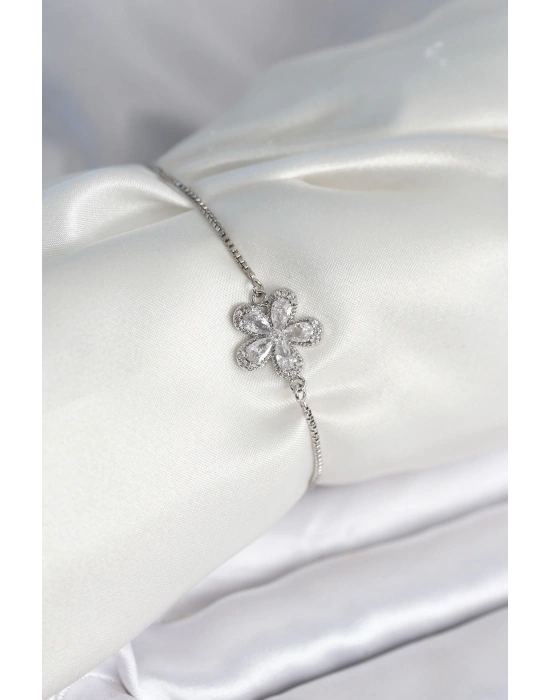 MuI MuI Çiçek Model Asansörlü Gümüş Renk Kadın Bileklik