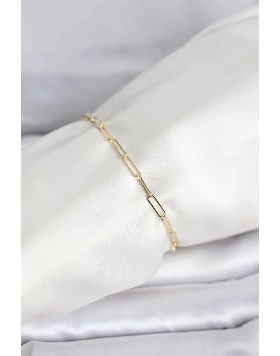 MuI MuI CM Damenarmband in 14-karätigem Goldton mit Büroklammerkette