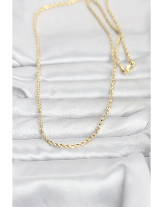 MuI MuI CM 14K Gold Twisted Chain 60cm Damenhalskette