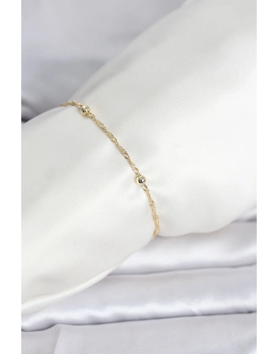 MuI MuI CM 14K Gold Damenarmband mit gedrehtem Kugeldesign