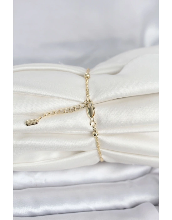 MuI MuI CM 14K Gold Damenarmband mit gedrehtem Kugeldesign