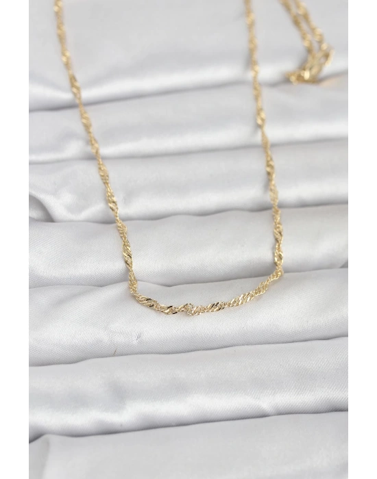 MuI MuI CM 14K Gold Twisted Chain 60 cm Damenhalskette
