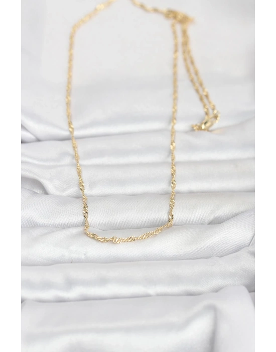 MuI MuI CM 14K Gold Twisted Chain 60 cm Damenhalskette