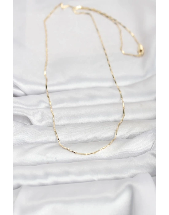 MuI MuI CM 14K Goldfarbene Stabkette, Modell 60 cm, Damenhalskette