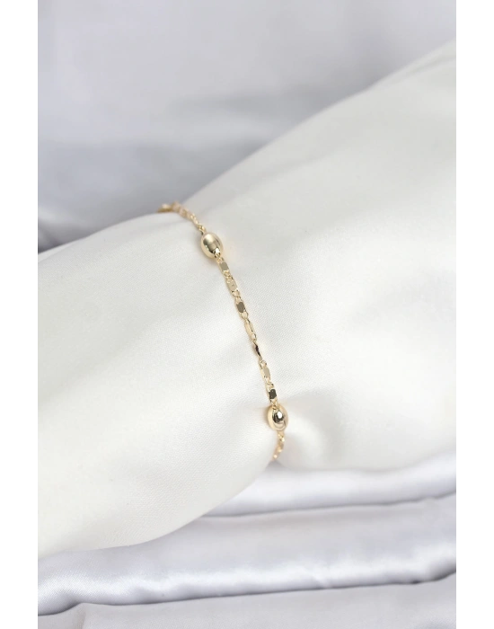 MuI MuI CM Damenarmband in 14 Karat Goldfarbe mit tropfenförmigem Kugeldesign