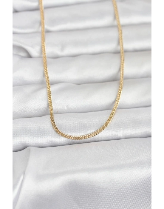 MuI MuI CM 14K Goldfarbene massive Kette Modell 60 cm Damenhalskette