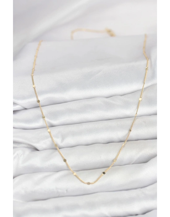 MuI MuI CM 14K Goldfarbene Pailletten-Halskette, 60 cm, Damenkette