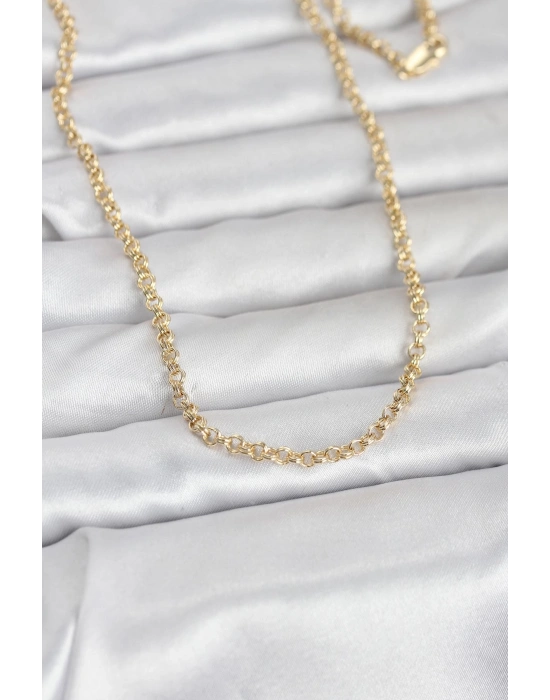 MuI MuI CM 14K Goldfarbene Ringkette Modell 60 cm Damenhalskette