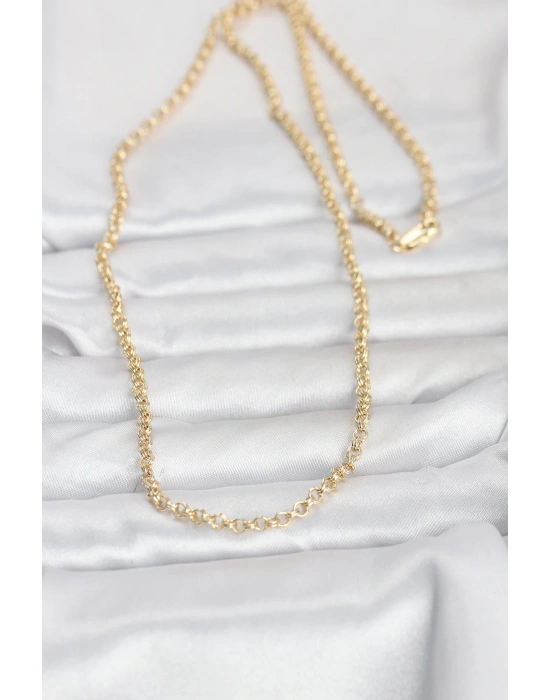 MuI MuI CM 14K Goldfarbene Ringkette Modell 60 cm Damenhalskette