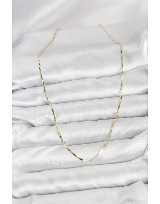 MuI MuI CM Damenhalskette, 14 Karat Gold, schlankes Design, Stabform