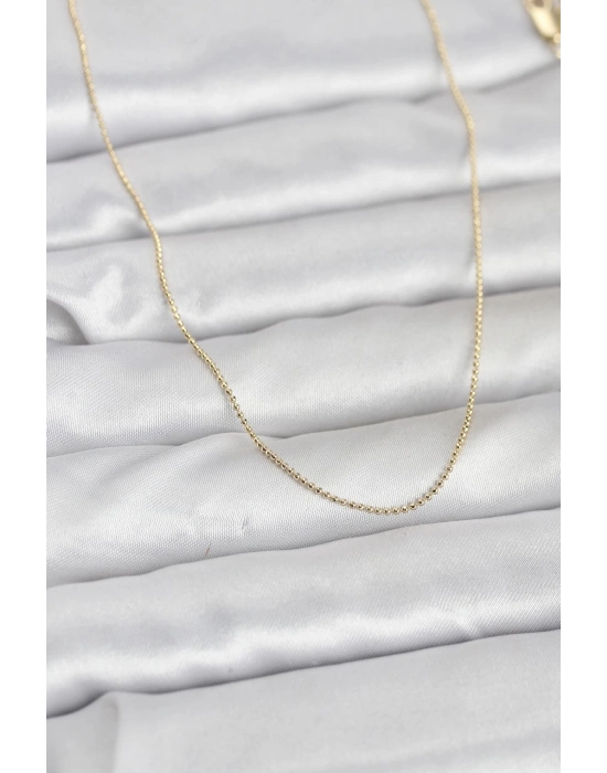 MuI MuI CM 14K Goldfarbene dünne Kugelkette 60 cm Damenhalskette