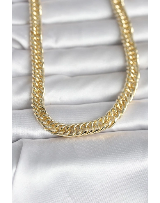MuI MuI CM 14K Gold Renk Kalın Zincir Model 60 cm Kadın Kolye