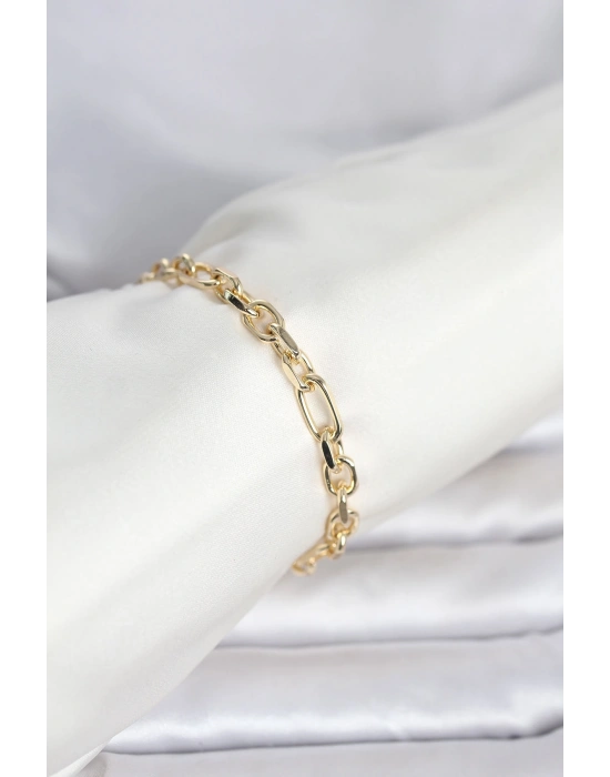 MuI MuI CM 14K Gold Renk Kalın Zincir Model Kadın Bileklik