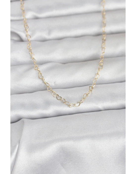 MuI MuI CM 14K Goldfarbene Herzkette 60 cm Damenhalskette