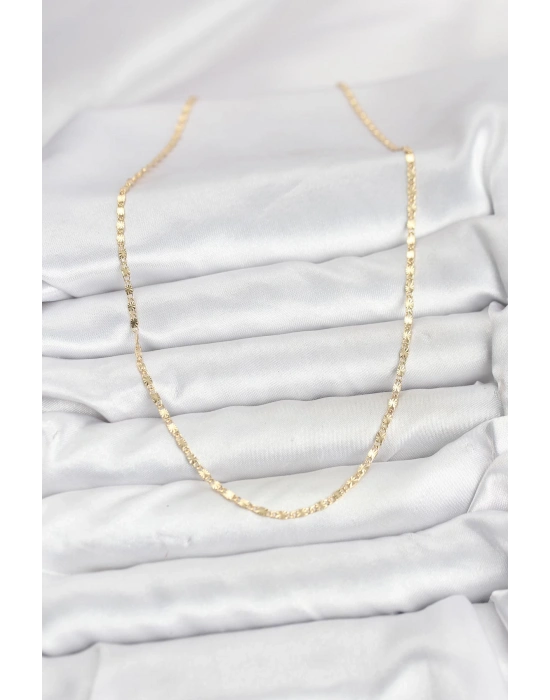 MuI MuI CM 14K Goldfarbene, lasergravierte, dünne Damenkette