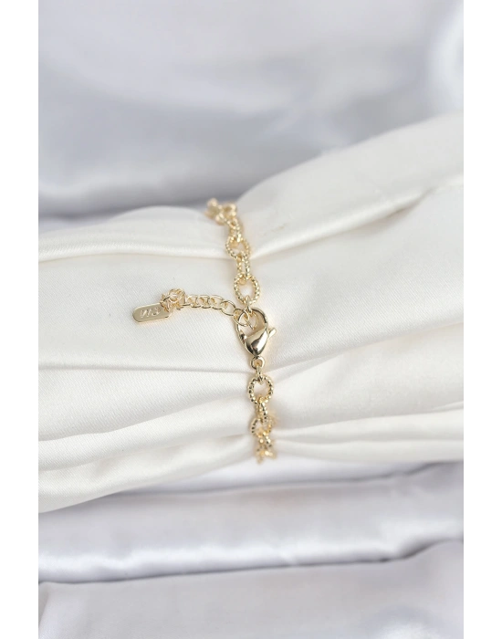 MuI MuI CM 14K Gold Renk Lazerli Halka Model Kadın Bileklik