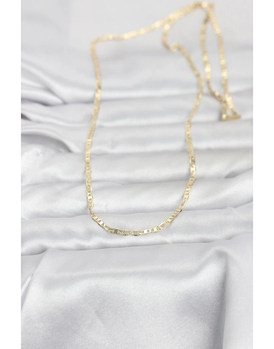 MuI MuI CM 14K Goldfarbene, lasergeschnittene, flache Halskette, 60 cm, Damenhalskette