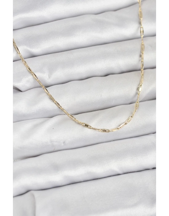 MuI MuI CM 14K Goldfarbene Messing-Büroklammerkette 60 cm Damenhalskette