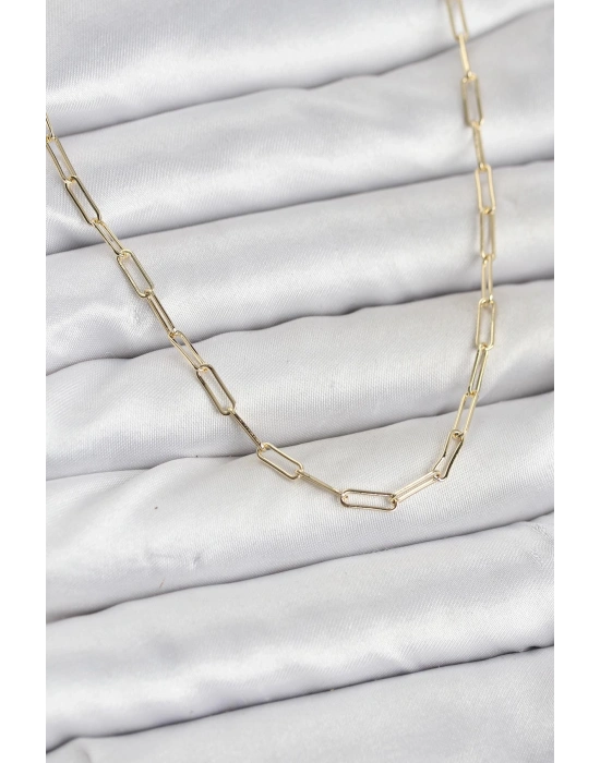 MuI MuI CM Damenhalskette aus 14-karätigem goldfarbenem Messing mit Büroklammerkette