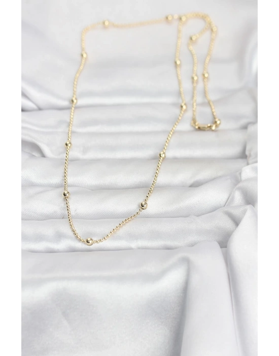 MuI MuI CM 14K Goldfarbene Kugelkette 60 cm Damenhalskette