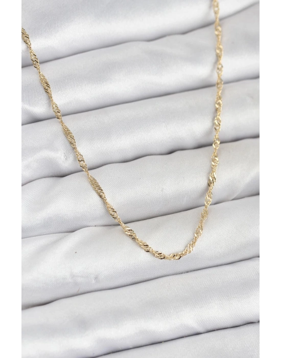 MuI MuI CM 14K Gold Flache, gedrehte Damenhalskette