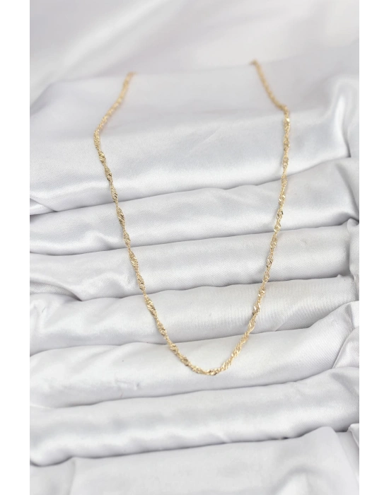 MuI MuI CM 14K Gold Flache, gedrehte Damenhalskette