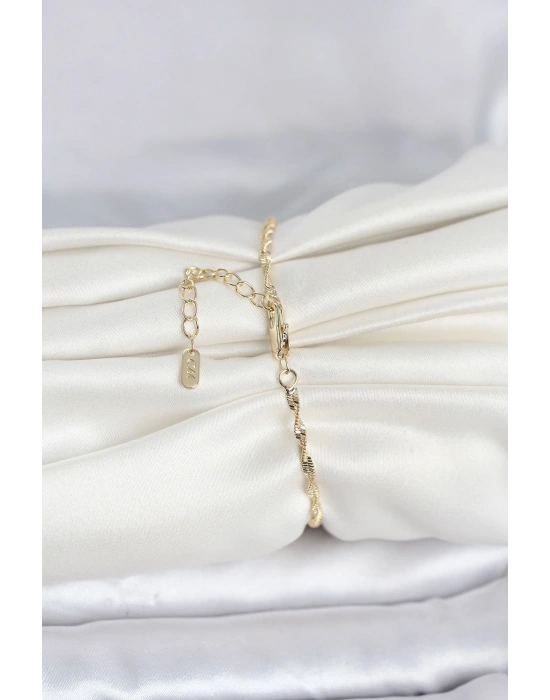 MuI MuI CM 14K Gold Flaches, gedrehtes Damenarmband