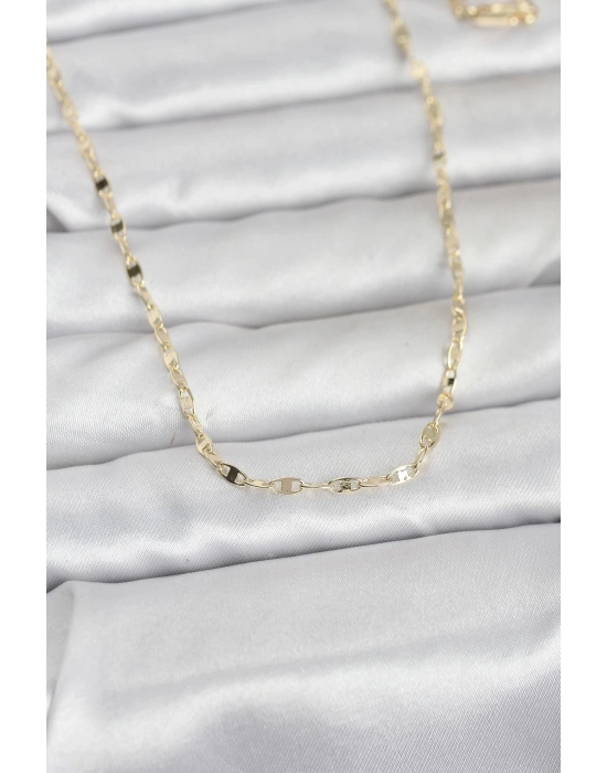 MuI MuI CM 14K Gold Flache Matrosenkette Modell 60 cm Damenhalskette