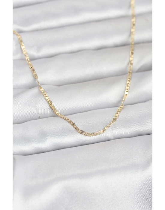 MuI MuI CM 14K Gold Flache Kette Modell 60 cm Damenhalskette