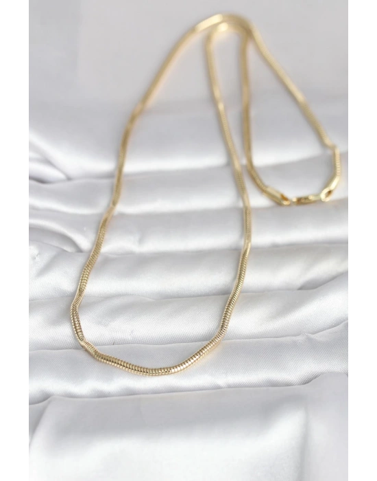 MuI MuI CM 14K Gold Renk Yılan Zincir Model 60 cm Kadın Kolye