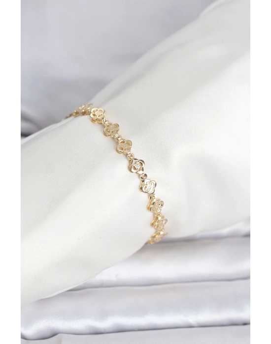 MuI MuI CM 14K Gold Renk Yonca Model Kadın Bileklik