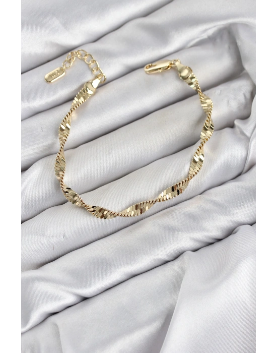 MuI MuI CM Burgu İtalyan Zincir Model Gold Renk Pirinç Kadın Bileklik