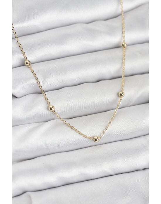 MuI MuI CM Goldfarbene Kugelkette Damenhalskette