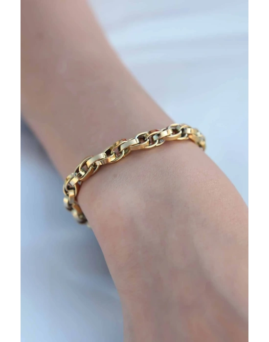 MuI MuI Gold Renk Çelik Zincir Kadın Bileklik