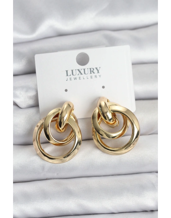 MuI MuI Gold Renk Halka Model Pirinç Kadın Küpe