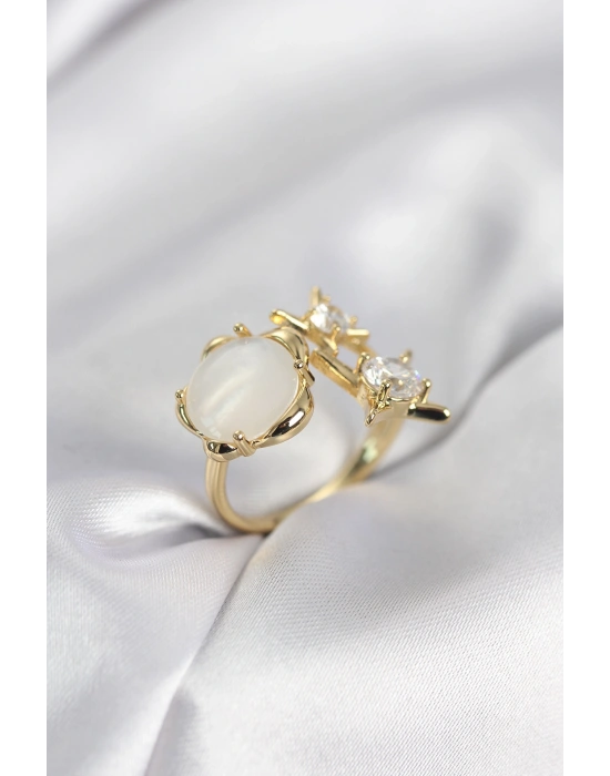 MuI MuI Goldfarbener Damenring Modell Nordstern