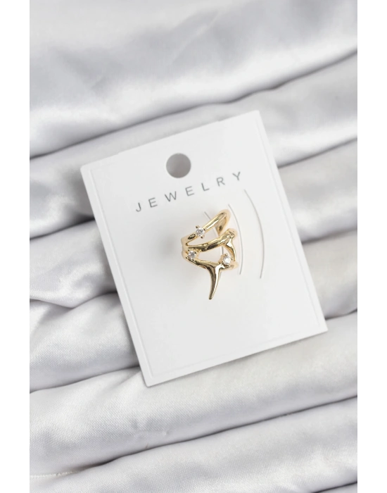 MuI MuI Gold Renk Pirinç Diken Model Kıkırdak Earcuff Küpe