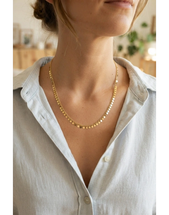 MuI MuI Gold Renk Pul Model 60 cm Kadın Kolye