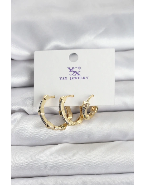 MuI MuI Gold Renk Zirkon Taşlı Kadın Küpe