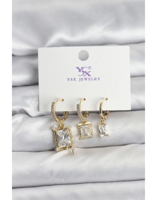 MuI MuI Gold Renk Zirkon Taşlı Kadın Küpe