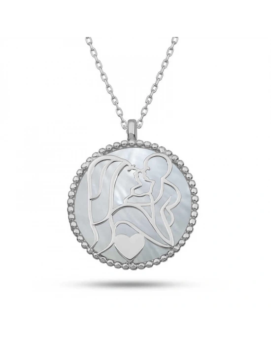 MuI MuI Gümüş Fosforlu Anne Çocuk Sevgisi Kadın Kolye