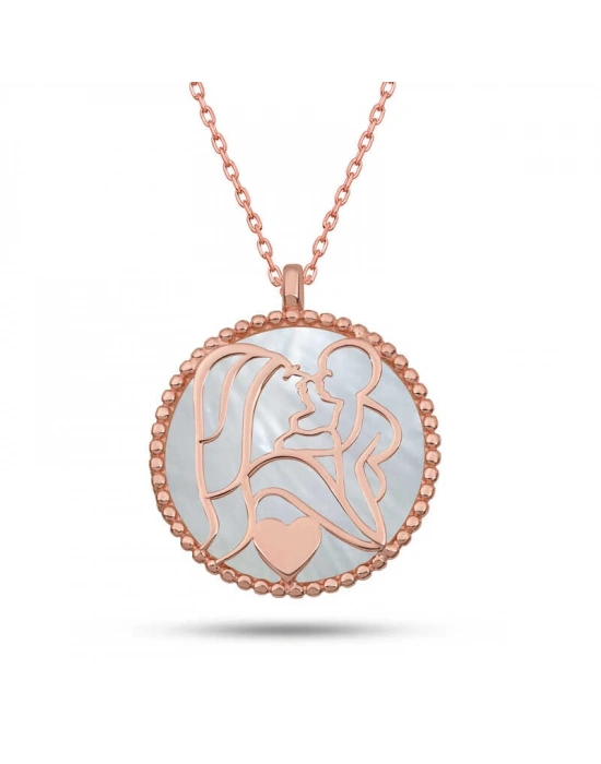 MuI MuI Gümüş Fosforlu Rose Anne Çocuk Sevgisi Kadın Kolye