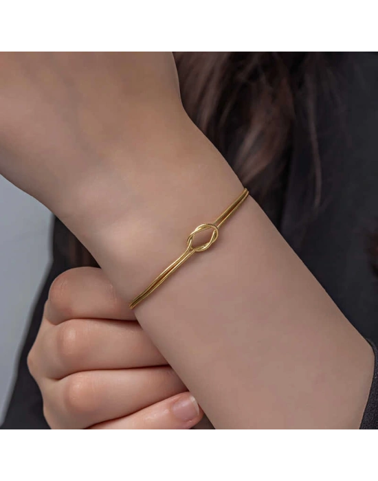 MuI MuI Gümüş Gold Aşk Düğüm Kadın Bileklik