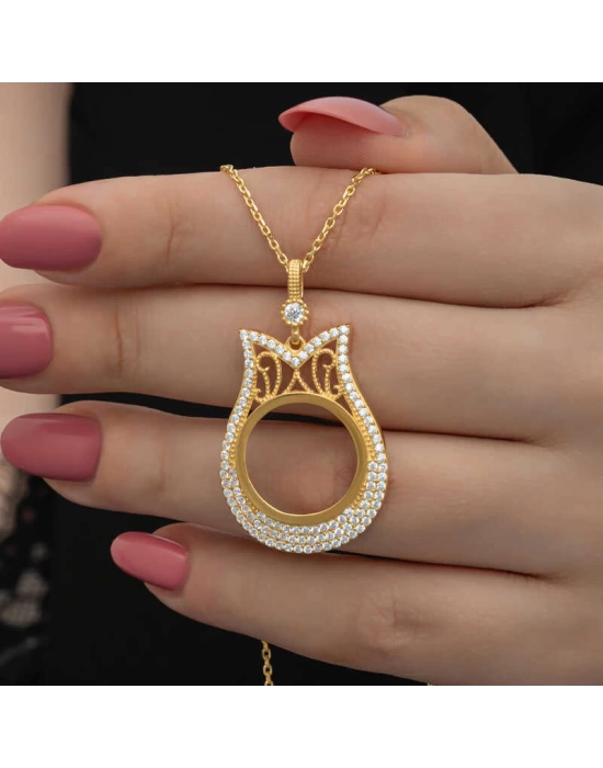 MuI MuI Gümüş Gold Kaplama Çeyrek Altın Takılabilen Kadın Kolye