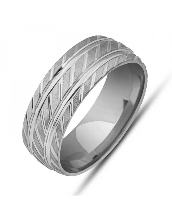 MuI MuI Gümüş Kalemli Rodyum Alyans