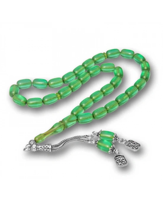 MuI MuI Gümüş Püsküllü Kapsül Kesim Sıkma Kehribar Tesbih