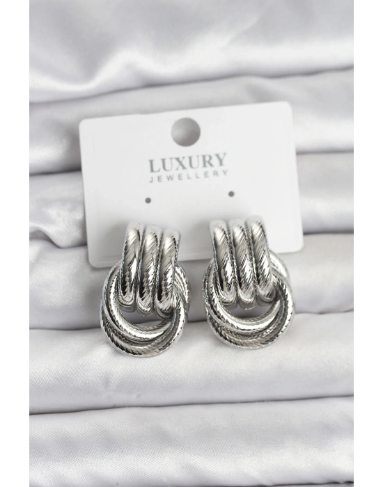 MuI MuI Gümüş Renk Halka Modelli Pirinç Kadın Küpe