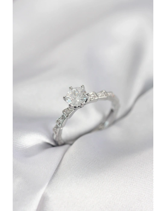 MuI MuI Silberfarbener Zirkon-Solitärring für Damen