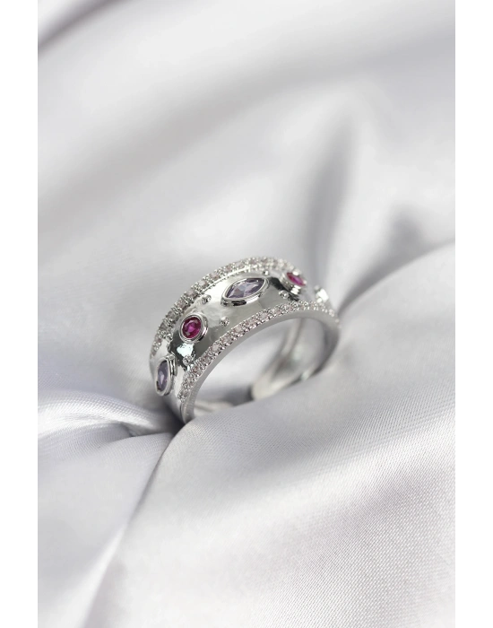 MuI MuI Vintage Damenring in Silberfarbe mit Zirkonia-Steinen