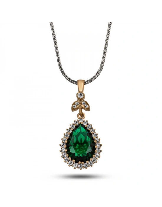 MuI MuI Gümüş Zümrüt Taşlı Hürrem Kadın Kolye